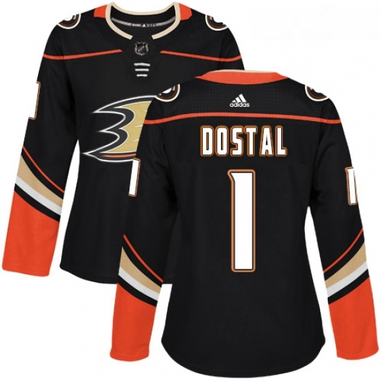 Womens Adidas Anaheim Ducks 1 Lukas Dostal Authentic Black Home NHL Jersey Womens Adidas Anaheim Ducks 1 Lukas Dostal Authentic Black Home NHL Jersey