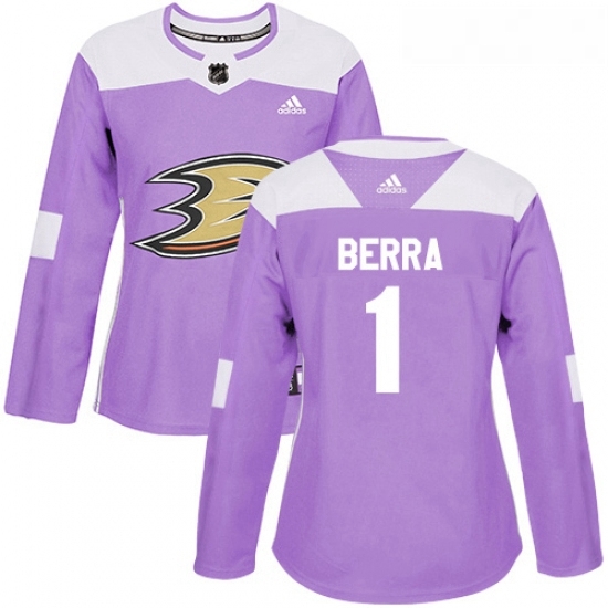 Womens Adidas Anaheim Ducks 1 Reto Berra Authentic Purple Fights Cancer Practice NHL Jersey Womens Adidas Anaheim Ducks 1 Reto Berra Authentic Purple Fights Cancer Practice NHL Jersey