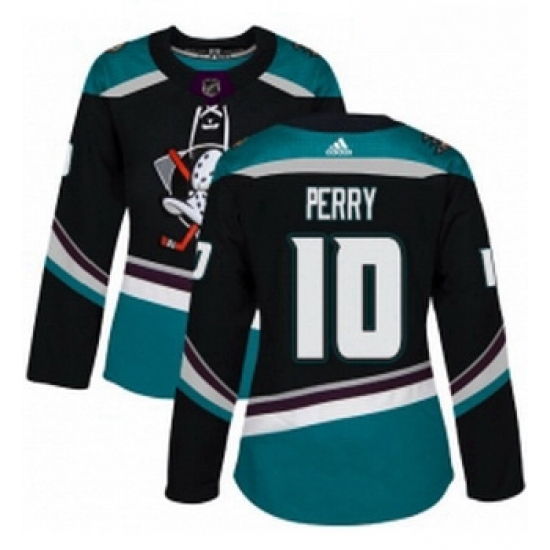 Womens Adidas Anaheim Ducks 10 Corey Perry Authentic Black Teal Third NHL Jersey Womens Adidas Anaheim Ducks 10 Corey Perry Authentic Black Teal Third NHL Jersey