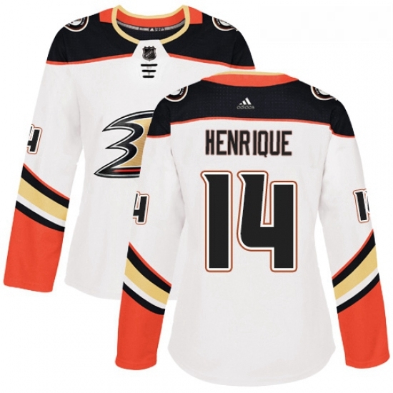 Womens Adidas Anaheim Ducks 14 Adam Henrique Authentic White Away NHL Jersey Womens Adidas Anaheim Ducks 14 Adam Henrique Authentic White Away NHL Jersey