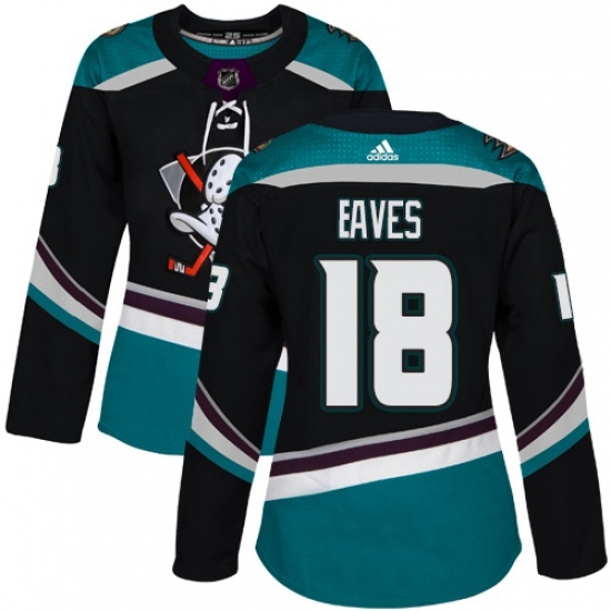 Womens Adidas Anaheim Ducks 18 Patrick Eaves Authentic Black Teal Third NHL Jersey Womens Adidas Anaheim Ducks 18 Patrick Eaves Authentic Black Teal Third NHL Jersey