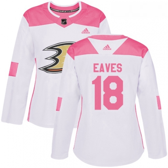 Womens Adidas Anaheim Ducks 18 Patrick Eaves Authentic WhitePink Fashion NHL Jersey Womens Adidas Anaheim Ducks 18 Patrick Eaves Authentic WhitePink Fashion NHL Jersey