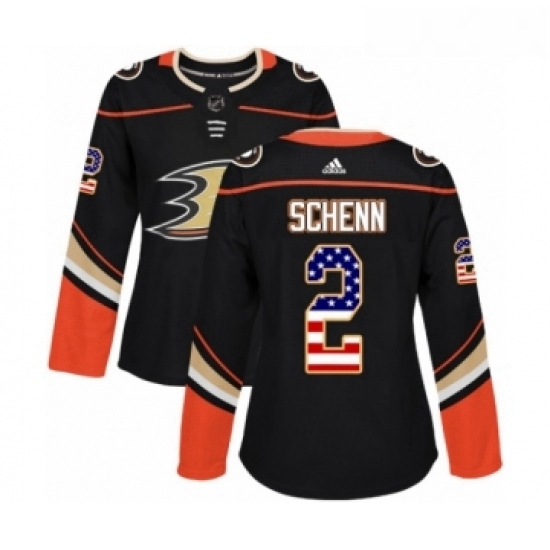 Womens Adidas Anaheim Ducks 2 Luke Schenn Authentic Black USA Flag Fashion NHL Jersey Womens Adidas Anaheim Ducks 2 Luke Schenn Authentic Black USA Flag Fashion NHL Jersey