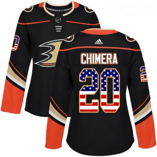 Womens Adidas Anaheim Ducks 20 Jason Chimera Authentic Black USA Flag Fashion NHL Jersey Womens Adidas Anaheim Ducks 20 Jason Chimera Authentic Black USA Flag Fashion NHL Jersey