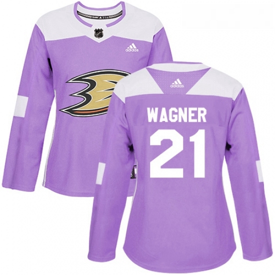 Womens Adidas Anaheim Ducks 21 Chris Wagner Authentic Purple Fights Cancer Practice NHL Jersey Womens Adidas Anaheim Ducks 21 Chris Wagner Authentic Purple Fights Cancer Practice NHL Jersey