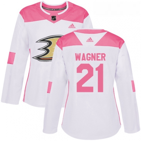Womens Adidas Anaheim Ducks 21 Chris Wagner Authentic WhitePink Fashion NHL Jersey Womens Adidas Anaheim Ducks 21 Chris Wagner Authentic WhitePink Fashion NHL Jersey