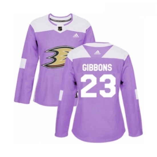 Womens Adidas Anaheim Ducks 23 Brian Gibbons Authentic Purple Fights Cancer Practice NHL Jersey Womens Adidas Anaheim Ducks 23 Brian Gibbons Authentic Purple Fights Cancer Practice NHL Jersey