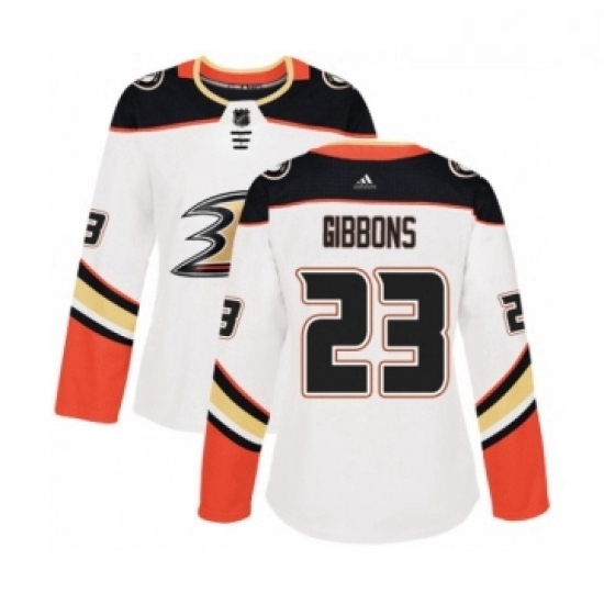 Womens Adidas Anaheim Ducks 23 Brian Gibbons Authentic White Away NHL Jersey Womens Adidas Anaheim Ducks 23 Brian Gibbons Authentic White Away NHL Jersey