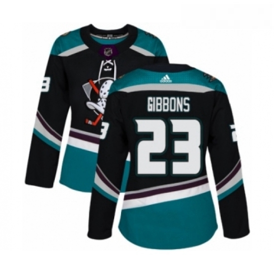 Womens Adidas Anaheim Ducks 23 Brian Gibbons Premier Black Teal Alternate NHL Jersey Womens Adidas Anaheim Ducks 23 Brian Gibbons Premier Black Teal Alternate NHL Jersey