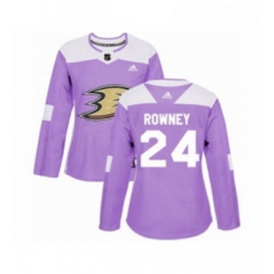 Womens Adidas Anaheim Ducks 24 Carter Rowney Authentic Purple Fights Cancer Practice NHL Jersey Womens Adidas Anaheim Ducks 24 Carter Rowney Authentic Purple Fights Cancer Practice NHL Jersey