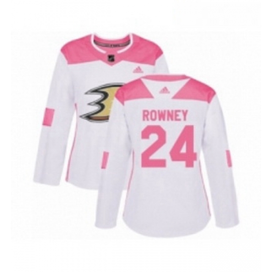Womens Adidas Anaheim Ducks 24 Carter Rowney Authentic White Pink Fashion NHL Jersey Womens Adidas Anaheim Ducks 24 Carter Rowney Authentic White Pink Fashion NHL Jersey