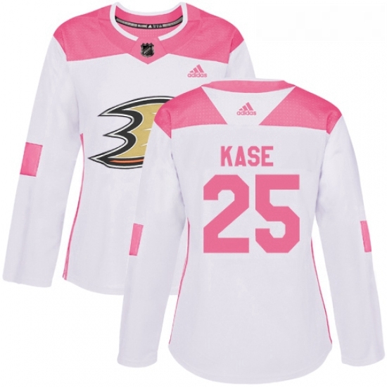 Womens Adidas Anaheim Ducks 25 Ondrej Kase Authentic WhitePink Fashion NHL Jersey Womens Adidas Anaheim Ducks 25 Ondrej Kase Authentic WhitePink Fashion NHL Jersey