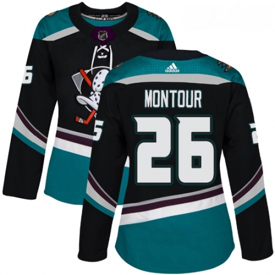 Womens Adidas Anaheim Ducks 26 Brandon Montour Authentic Black Teal Third NHL Jersey Womens Adidas Anaheim Ducks 26 Brandon Montour Authentic Black Teal Third NHL Jersey