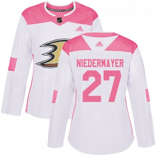 Womens Adidas Anaheim Ducks 27 Scott Niedermayer Authentic WhitePink Fashion NHL Jersey Womens Adidas Anaheim Ducks 27 Scott Niedermayer Authentic WhitePink Fashion NHL Jersey