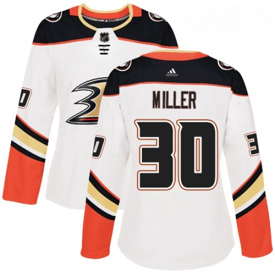 Womens Adidas Anaheim Ducks 30 Ryan Miller Authentic White Away NHL Jersey Womens Adidas Anaheim Ducks 30 Ryan Miller Authentic White Away NHL Jersey