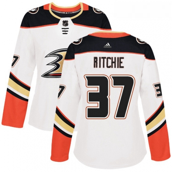 Womens Adidas Anaheim Ducks 37 Nick Ritchie Authentic White Away NHL Jersey Womens Adidas Anaheim Ducks 37 Nick Ritchie Authentic White Away NHL Jersey
