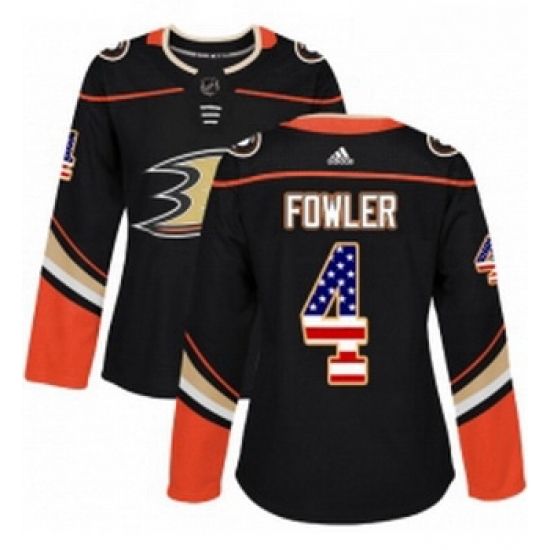 Womens Adidas Anaheim Ducks 4 Cam Fowler Authentic Black USA Flag Fashion NHL Jersey Womens Adidas Anaheim Ducks 4 Cam Fowler Authentic Black USA Flag Fashion NHL Jersey