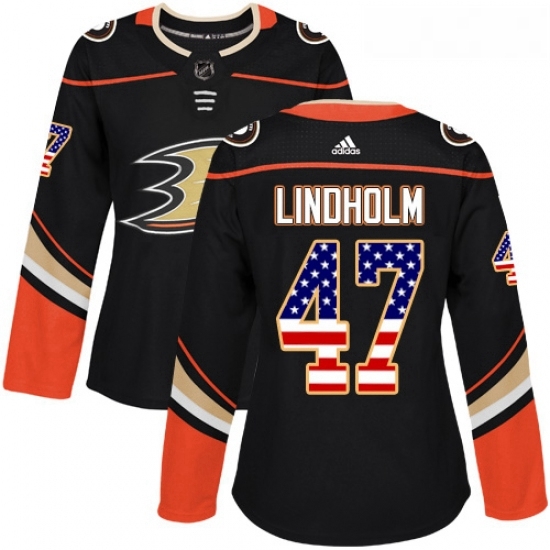 Womens Adidas Anaheim Ducks 47 Hampus Lindholm Authentic Black USA Flag Fashion NHL Jersey Womens Adidas Anaheim Ducks 47 Hampus Lindholm Authentic Black USA Flag Fashion NHL Jersey