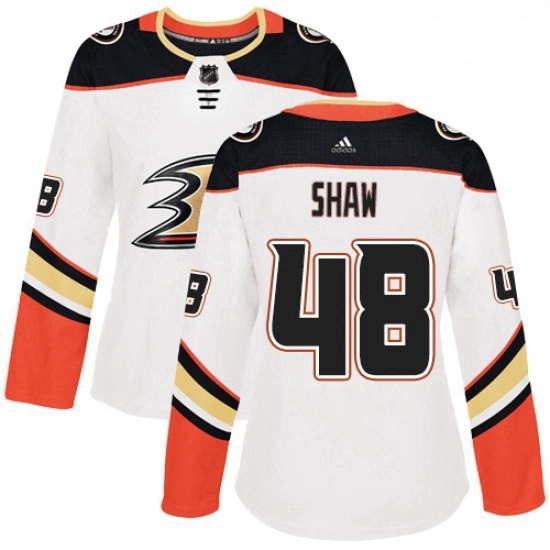 Womens Adidas Anaheim Ducks 48 Logan Shaw Authentic White Away NHL Jersey Womens Adidas Anaheim Ducks 48 Logan Shaw Authentic White Away NHL Jersey