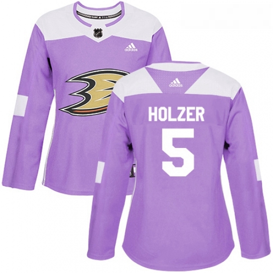 Womens Adidas Anaheim Ducks 5 Korbinian Holzer Authentic Purple Fights Cancer Practice NHL Jersey Womens Adidas Anaheim Ducks 5 Korbinian Holzer Authentic Purple Fights Cancer Practice NHL Jersey