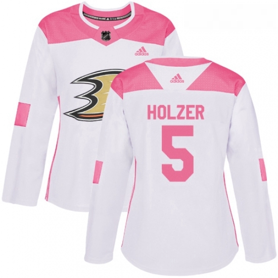 Womens Adidas Anaheim Ducks 5 Korbinian Holzer Authentic WhitePink Fashion NHL Jersey Womens Adidas Anaheim Ducks 5 Korbinian Holzer Authentic WhitePink Fashion NHL Jersey