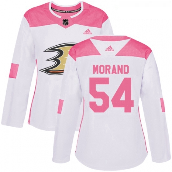 Womens Adidas Anaheim Ducks 54 Antoine Morand Authentic WhitePink Fashion NHL Jersey Womens Adidas Anaheim Ducks 54 Antoine Morand Authentic WhitePink Fashion NHL Jersey