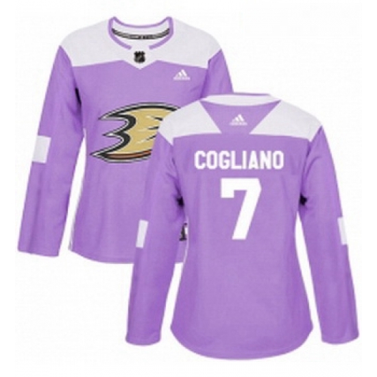 Womens Adidas Anaheim Ducks 7 Andrew Cogliano Authentic Purple Fights Cancer Practice NHL Jersey Womens Adidas Anaheim Ducks 7 Andrew Cogliano Authentic Purple Fights Cancer Practice NHL Jersey