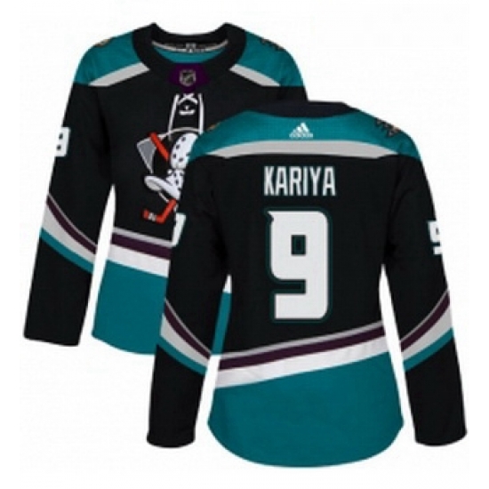 Womens Adidas Anaheim Ducks 9 Paul Kariya Authentic Black Teal Third NHL Jersey Womens Adidas Anaheim Ducks 9 Paul Kariya Authentic Black Teal Third NHL Jersey