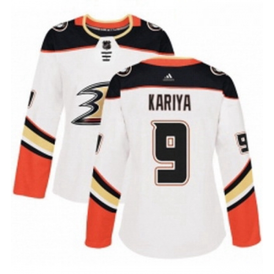 Womens Adidas Anaheim Ducks 9 Paul Kariya Authentic White Away NHL Jersey Womens Adidas Anaheim Ducks 9 Paul Kariya Authentic White Away NHL Jersey