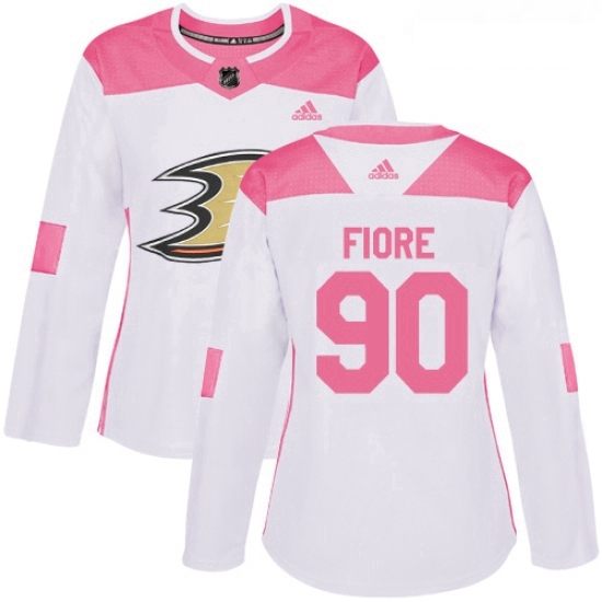 Womens Adidas Anaheim Ducks 90 Giovanni Fiore Authentic WhitePink Fashion NHL Jersey Womens Adidas Anaheim Ducks 90 Giovanni Fiore Authentic WhitePink Fashion NHL Jersey