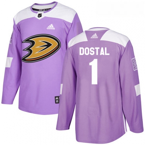 Youth Adidas Anaheim Ducks 1 Lukas Dostal Authentic Purple Fights Cancer Practice NHL Jersey Youth Adidas Anaheim Ducks 1 Lukas Dostal Authentic Purple Fights Cancer Practice NHL Jersey