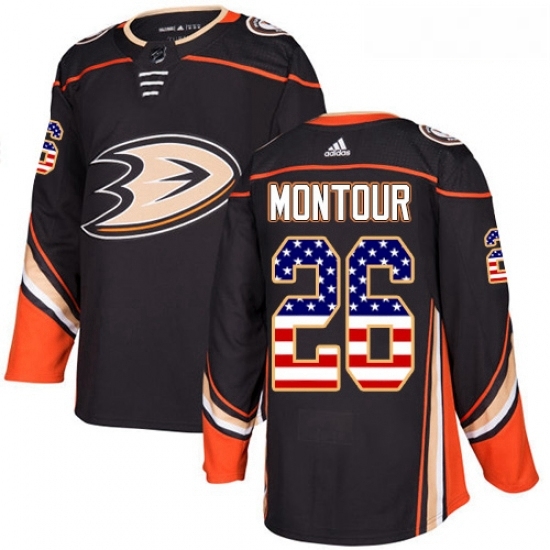 Youth Adidas Anaheim Ducks 26 Brandon Montour Authentic Black USA Flag Fashion NHL Jersey Youth Adidas Anaheim Ducks 26 Brandon Montour Authentic Black USA Flag Fashion NHL Jersey