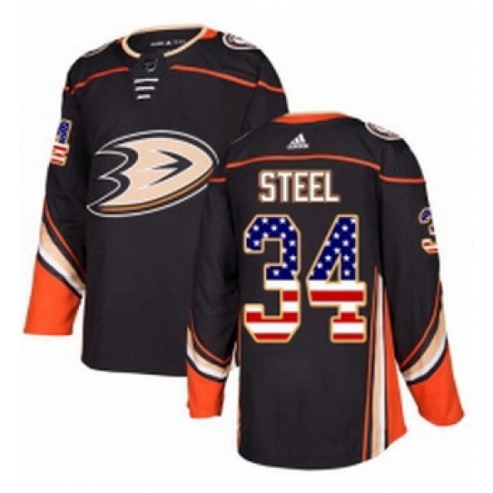 Youth Adidas Anaheim Ducks 34 Sam Steel Authentic Black USA Flag Fashion NHL Jersey Youth Adidas Anaheim Ducks 34 Sam Steel Authentic Black USA Flag Fashion NHL Jersey