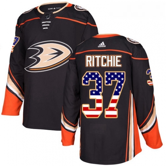 Youth Adidas Anaheim Ducks 37 Nick Ritchie Authentic Black USA Flag Fashion NHL Jersey Youth Adidas Anaheim Ducks 37 Nick Ritchie Authentic Black USA Flag Fashion NHL Jersey