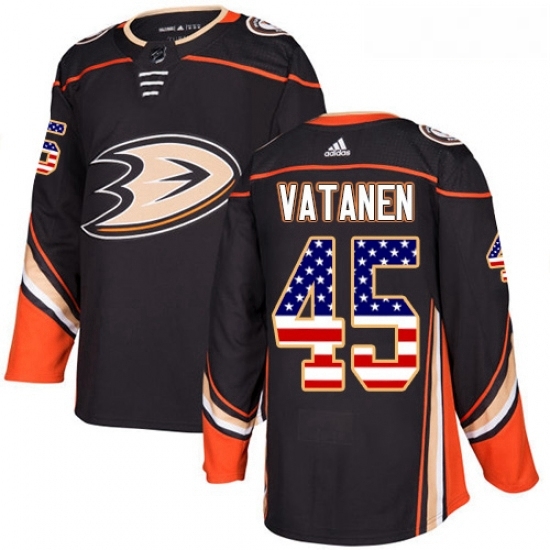 Youth Adidas Anaheim Ducks 45 Sami Vatanen Authentic Black USA Flag Fashion NHL Jersey Youth Adidas Anaheim Ducks 45 Sami Vatanen Authentic Black USA Flag Fashion NHL Jersey