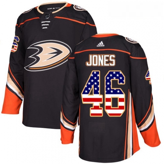 Youth Adidas Anaheim Ducks 46 Max Jones Authentic Black USA Flag Fashion NHL Jersey Youth Adidas Anaheim Ducks 46 Max Jones Authentic Black USA Flag Fashion NHL Jersey