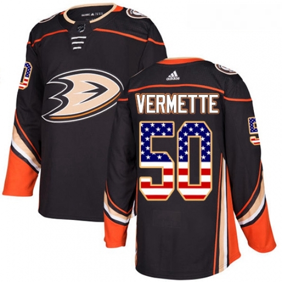 Youth Adidas Anaheim Ducks 50 Antoine Vermette Authentic Black USA Flag Fashion NHL Jersey Youth Adidas Anaheim Ducks 50 Antoine Vermette Authentic Black USA Flag Fashion NHL Jersey