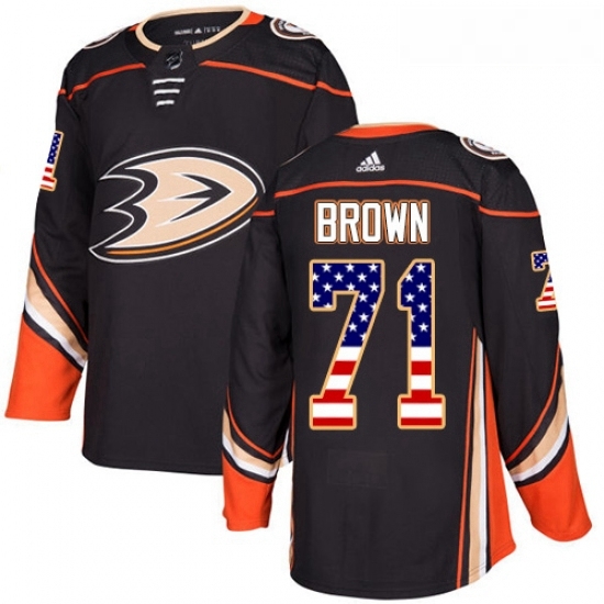 Youth Adidas Anaheim Ducks 71 JT Brown Authentic Black USA Flag Fashion NHL Jersey Youth Adidas Anaheim Ducks 71 JT Brown Authentic Black USA Flag Fashion NHL Jersey