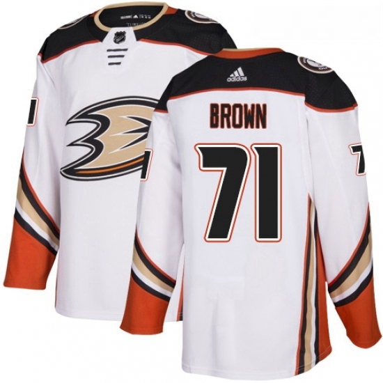 Youth Adidas Anaheim Ducks 71 JT Brown Authentic White Away NHL Jersey Youth Adidas Anaheim Ducks 71 JT Brown Authentic White Away NHL Jersey