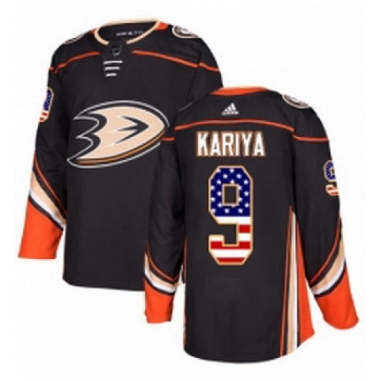 Youth Adidas Anaheim Ducks 9 Paul Kariya Authentic Black USA Flag Fashion NHL Jersey Youth Adidas Anaheim Ducks 9 Paul Kariya Authentic Black USA Flag Fashion NHL Jersey