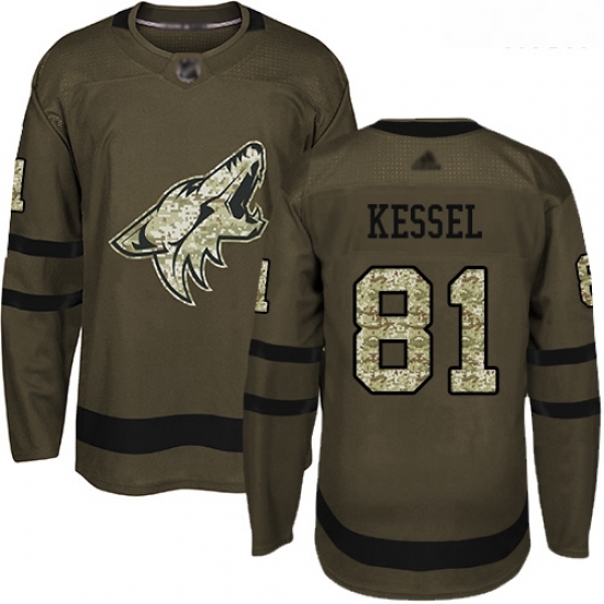 Coyotes #81 Phil Kessel Green Salute to Service Stitched Hockey Jersey Coyotes #81 Phil Kessel Green Salute to Service Stitched Hockey Jersey