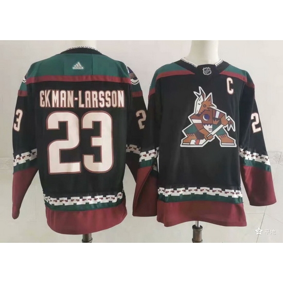 Men Arizona Coyotes 23 Oliver Ekman Larsson Throwback Kachina Black Jersey Men Arizona Coyotes 23 Oliver Ekman Larsson Throwback Kachina Black Jersey