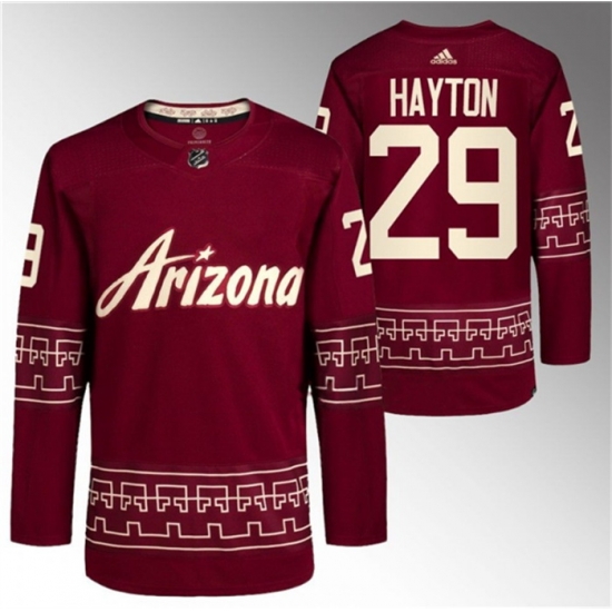Men Arizona Coyotes 29 Barrett Hayton Garnet Alternate Pro Jersey Men Arizona Coyotes 29 Barrett Hayton Garnet Alternate Pro Jersey
