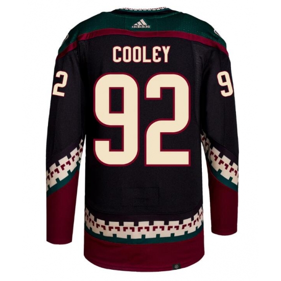 Men Arizona Coyotes #92 Logan Cooley Adidas Authentic Alternate Jersey black Men Arizona Coyotes #92 Logan Cooley Adidas Authentic Alternate Jersey black