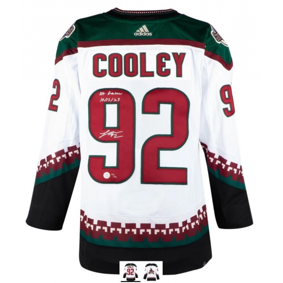 Men Arizona Coyotes #92 Logan Cooley Adidas Authentic Alternate Jersey white Men Arizona Coyotes #92 Logan Cooley Adidas Authentic Alternate Jersey white