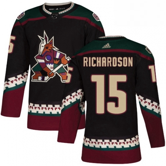 Mens Adidas Arizona Coyotes 15 Brad Richardson Premier Black Alternate NHL Jersey Mens Adidas Arizona Coyotes 15 Brad Richardson Premier Black Alternate NHL Jersey