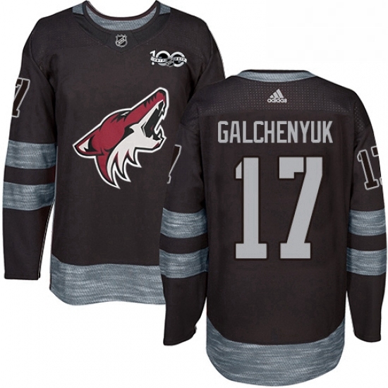 Mens Adidas Arizona Coyotes 17 Alex Galchenyuk Black 1917 2017 100th Anniversary Stitched NHL Jersey Mens Adidas Arizona Coyotes 17 Alex Galchenyuk Black 1917 2017 100th Anniversary Stitched NHL Jersey