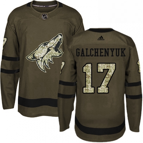 Mens Adidas Arizona Coyotes 17 Alex Galchenyuk Green Salute to Service Stitched NHL Jersey Mens Adidas Arizona Coyotes 17 Alex Galchenyuk Green Salute to Service Stitched NHL Jersey