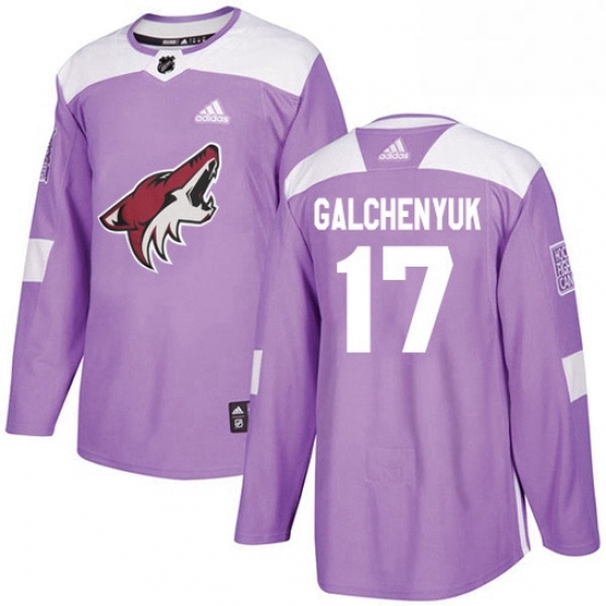 Mens Adidas Arizona Coyotes 17 Alex Galchenyuk Purple Authentic Fights Cancer Stitched NHL Jersey Mens Adidas Arizona Coyotes 17 Alex Galchenyuk Purple Authentic Fights Cancer Stitched NHL Jersey