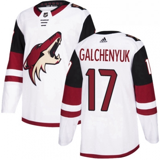 Mens Adidas Arizona Coyotes 17 Alex Galchenyuk White Road Authentic Stitched NHL Jersey Mens Adidas Arizona Coyotes 17 Alex Galchenyuk White Road Authentic Stitched NHL Jersey